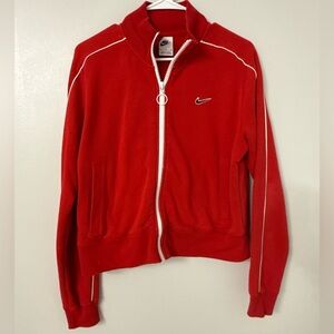 Nike Sportswear Women's Red Zip up Fleece Tracksuit Top